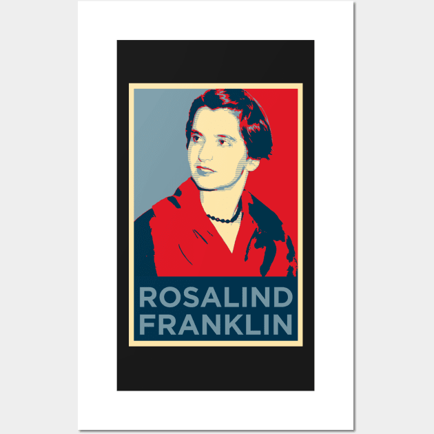 Rosalind Franklin: The Dark Lady of DNA Red and Blue Portrait Wall Art by labstud